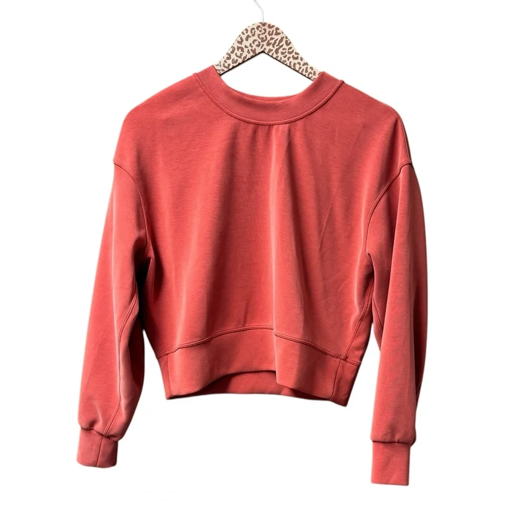 Lululemon Perfectly Oversized Cropped Crew Sweatshirt Softstreme Cayenne Red 0